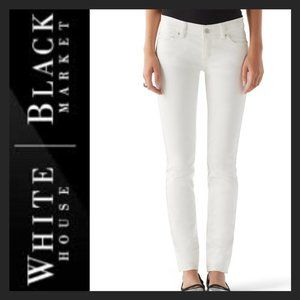 WHBM EMBELLISHED/EMBROIDERED NOIR SLIM-LEG JEANS